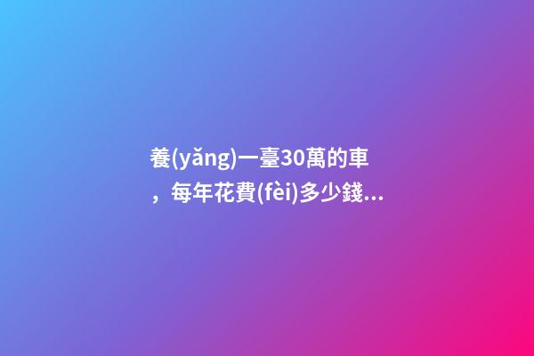 養(yǎng)一臺30萬的車，每年花費(fèi)多少錢？